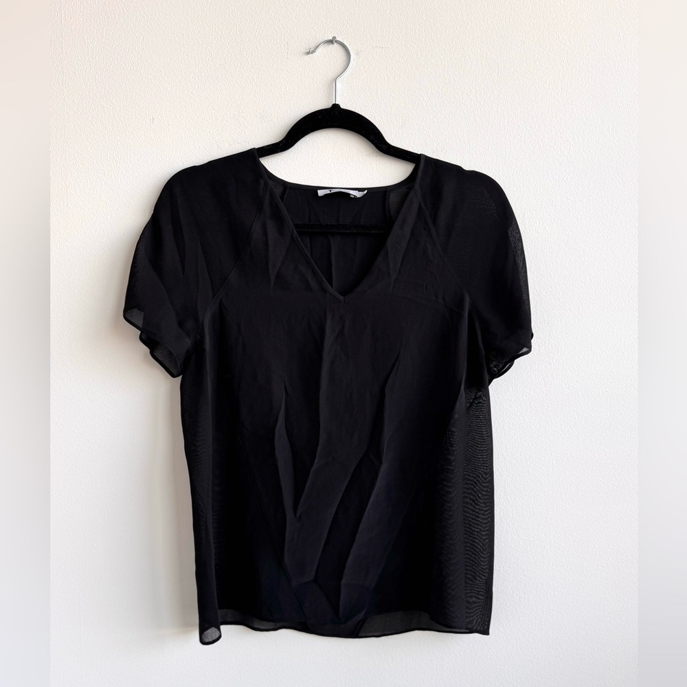 Alexander Wang Silk Short Sleeve Blouse
